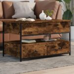 vidaXL sofabord 85x50x50 cm konstrueret træ og metal røget eg - Kategori: 4 vidaXL sofabord 85x50x50 cm konstrueret træ og metal røget eg