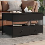 vidaXL sofabord 85x50x50 cm konstrueret træ og metal sort - Kategori: 4 vidaXL sofabord 85x50x50 cm konstrueret træ og metal sort