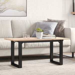vidaXL sofabord 90x40x45 cm O-stel massivt fyrretræ og støbejern