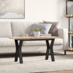 vidaXL sofabord 90x40x45,5 cm Y-stel massivt fyrretræ og støbejern - Kategori: 4 vidaXL sofabord 90x40x45,5 cm Y-stel massivt fyrretræ og støbejern