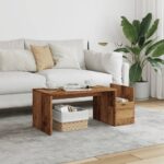 vidaXL sofabord 90x45x35 cm konstrueret træ antikt træ - Kategori: 4 vidaXL sofabord 90x45x35 cm konstrueret træ antikt træ