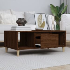 vidaXL sofabord 90x50x36,5 cm konstrueret træ brun egetræsfarve