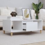 vidaXL sofabord 90x50x36,5 cm konstrueret træ hvid - Kategori: 4 vidaXL sofabord 90x50x36,5 cm konstrueret træ hvid