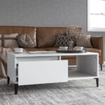 vidaXL sofabord 90x50x36,5 cm konstrueret træ hvid - Kategori: 4 vidaXL sofabord 90x50x36,5 cm konstrueret træ hvid