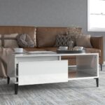 vidaXL sofabord 90x50x36,5 cm konstrueret træ hvid højglans - Kategori: 4 vidaXL sofabord 90x50x36,5 cm konstrueret træ hvid højglans