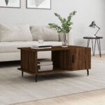 vidaXL sofabord 90x50x40 cm konstrueret træ brun egetræsfarve - Kategori: 4 vidaXL sofabord 90x50x40 cm konstrueret træ brun egetræsfarve