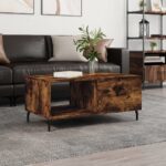 vidaXL sofabord 90x50x40 cm konstrueret træ røget egetræsfarve - Kategori: 4 vidaXL sofabord 90x50x40 cm konstrueret træ røget egetræsfarve