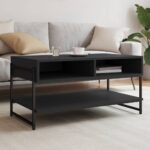 vidaXL sofabord 90x50x45 cm konstrueret træ sort - Kategori: 4 vidaXL sofabord 90x50x45 cm konstrueret træ sort