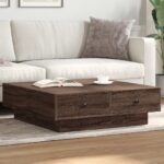 vidaXL sofabord 90x90x28 cm konstrueret træ brun egetræsfarve - Kategori: 4 vidaXL sofabord 90x90x28 cm konstrueret træ brun egetræsfarve