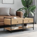 vidaXL sofabord 99x50x50 cm konstrueret træ sonoma-eg - Kategori: 4 vidaXL sofabord 99x50x50 cm konstrueret træ sonoma-eg