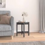 vidaXL sofabord Ø 42,5×45 cm massivt fyrretræ grå - Kategori: 4 vidaXL sofabord Ø 42,5x45 cm massivt fyrretræ grå