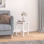 vidaXL sofabord Ø 42,5×45 cm massivt fyrretræ hvid - Kategori: 4 vidaXL sofabord Ø 42,5x45 cm massivt fyrretræ hvid