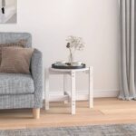 vidaXL sofabord Ø 52,5×45 cm massivt fyrretræ hvid - Kategori: 4 vidaXL sofabord Ø 52,5x45 cm massivt fyrretræ hvid