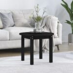 vidaXL sofabord Ø 55x45 cm massivt fyrretræ sort