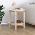 vidaXL sofabord Ø 55x60 cm massivt fyrretræ