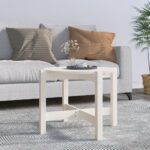 vidaXL sofabord Ø 62,5×45 cm massivt fyrretræ hvid - Kategori: 4 vidaXL sofabord Ø 62,5x45 cm massivt fyrretræ hvid