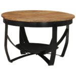 vidaXL sofabord Ø68×43 cm massivt akacietræ og jern - Kategori: 4 vidaXL sofabord Ø68x43 cm massivt akacietræ og jern