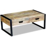 vidaXL sofabord med 2 skuffer massivt mangotræ 100x60x40 cm - Kategori: 4 vidaXL sofabord med 2 skuffer massivt mangotræ 100x60x40 cm