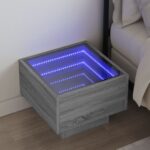 vidaXL sofabord med Infinity LED-lys 40x40x30 cm grå sonoma-eg - Kategori: 4 vidaXL sofabord med Infinity LED-lys 40x40x30 cm grå sonoma-eg