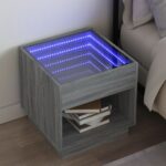 vidaXL sofabord med Infinity LED-lys 50x50x50 cm grå sonoma-eg - Kategori: 4 vidaXL sofabord med Infinity LED-lys 50x50x50 cm grå sonoma-eg