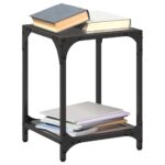 vidaXL sofabord med sort glastop 30x30x40 cm stål - Kategori: 4 vidaXL sofabord med sort glastop 30x30x40 cm stål