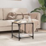 vidaXL sofabord med sort glastop 40x40x40 cm stål - Kategori: 4 vidaXL sofabord med sort glastop 40x40x40 cm stål