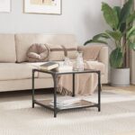 vidaXL sofabord med sort glastop 50x50x40 cm stål - Kategori: 4 vidaXL sofabord med sort glastop 50x50x40 cm stål