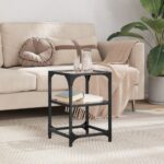 vidaXL sofabord med transparent glastop 30x30x45 cm stål - Kategori: 4 vidaXL sofabord med transparent glastop 30x30x45 cm stål
