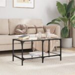 vidaXL sofabord med transparent glastop 78,5x40x40 cm stål - Kategori: 4 vidaXL sofabord med transparent glastop 78,5x40x40 cm stål