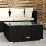 vidaXL sofabord til haven 60x60x30 cm polyrattan og glas - Kategori: 4 vidaXL sofabord til haven 60x60x30 cm polyrattan og glas