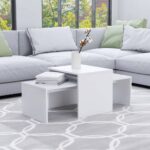vidaXL sofabordssæt 100x48x40 cm konstrueret træ hvid - Kategori: 4 vidaXL sofabordssæt 100x48x40 cm konstrueret træ hvid