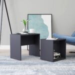 vidaXL sofabordssæt 48x30x45 cm konstrueret træ grå