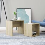 vidaXL sofabordssæt 48x30x45 cm konstrueret træ sonoma-eg - Kategori: 4 vidaXL sofabordssæt 48x30x45 cm konstrueret træ sonoma-eg