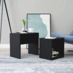 vidaXL sofabordssæt 48x30x45 cm konstrueret træ sort - Kategori: 4 vidaXL sofabordssæt 48x30x45 cm konstrueret træ sort