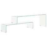 vidaXL sofabordssæt i 2 dele 90 x 30 x 20/110 x 30 x 40 cm hærdet glas - Kategori: 4 vidaXL sofabordssæt i 2 dele 90 x 30 x 20/110 x 30 x 40 cm hærdet glas