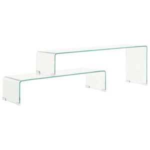 vidaXL sofabordssæt i 2 dele 90 x 30 x 20/110 x 30 x 40 cm hærdet glas