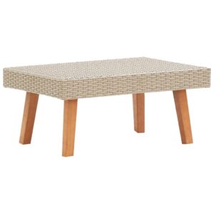 vidaXL udendørs sofabord polyrattan beige