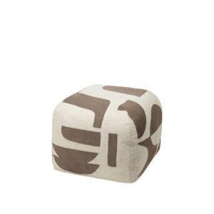 BROSTE COPENHAGEN Mundo puf, kvadratisk - kænguru brun og lys beige (50x50)