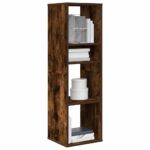 Bogreol 34x31x112 cm konstrueret træ røget egetræ - Kategori: Egetræshylder til hjemmet 4 Bogreol 34x31x112 cm konstrueret træ røget egetræ