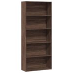 Bogreol 80x30x189 cm konstrueret træ brun egetræ - Kategori: Egetræshylder til hjemmet 4 Bogreol 80x30x189 cm konstrueret træ brun egetræ