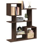 Bogreol/rumdeler 92x29x112 cm konstrueret træ brun egetræ - Kategori: Egetræshylder til hjemmet 4 Bogreol/rumdeler 92x29x112 cm konstrueret træ brun egetræ