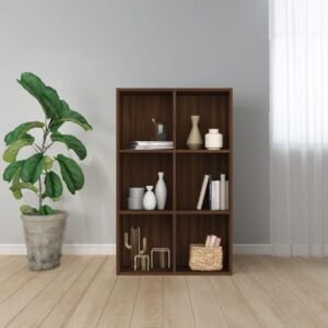 Bogreol/skænk 66x30x98 cm konstrueret træ brunt egetræ