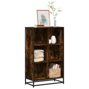 Bogskab 65,5x33x107,5 cm konstrueret træ røget egetræ