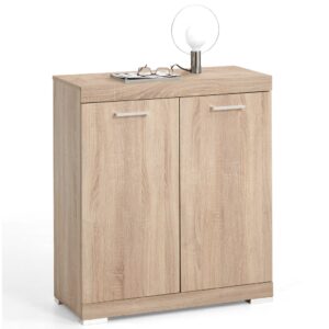 FMD kommode med 2 låger 80 x 34,9 x 89,9 cm egetræsfarve