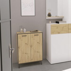 FMD skoskab med 5 rum 68,5x33x93,5 cm egetræsfarve