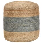 Håndlavet puf 40 x 45 cm jute olivengrøn - Kategori: Komfortable og praktiske puffer 4 Håndlavet puf 40 x 45 cm jute olivengrøn