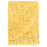 Plaid 160 x 210 cm bomuld sennepsgul - Kategori: Stilfulde plaids og tæpper 4 Plaid 160 x 210 cm bomuld sennepsgul