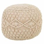 Puf Alexandra House Living Flødefarvet Bambus Svamp Træ MDF 50 x 30 x 50 cm - Kategori: Komfortable og praktiske puffer 4 Puf Alexandra House Living Flødefarvet Bambus Svamp Træ MDF 50 x 30 x 50 cm