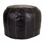 Puf Alexandra House Living Sort Læder 48 x 35 x 48 cm - Kategori: Komfortable og praktiske puffer 4 Puf Alexandra House Living Sort Læder 48 x 35 x 48 cm