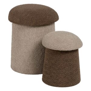 Puf Brun Beige Træ MDF 40 x 40 x 48 cm (2 enheder)